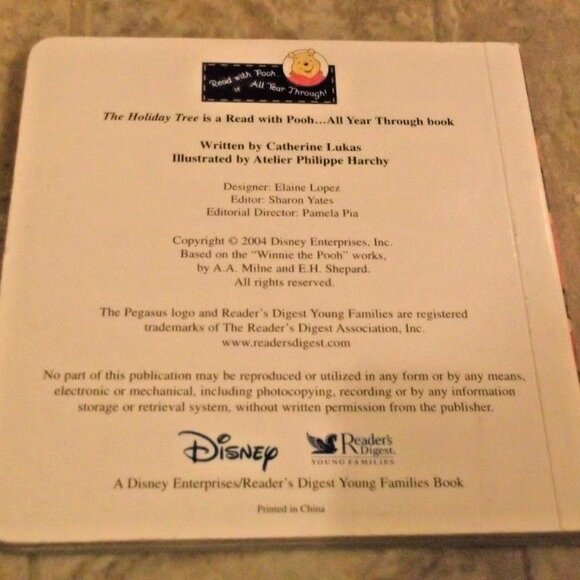 2/$25 Winnie the Pooh Disney Reader's Digest The Holiday Tree by C Lukas - Picture 6 of 7